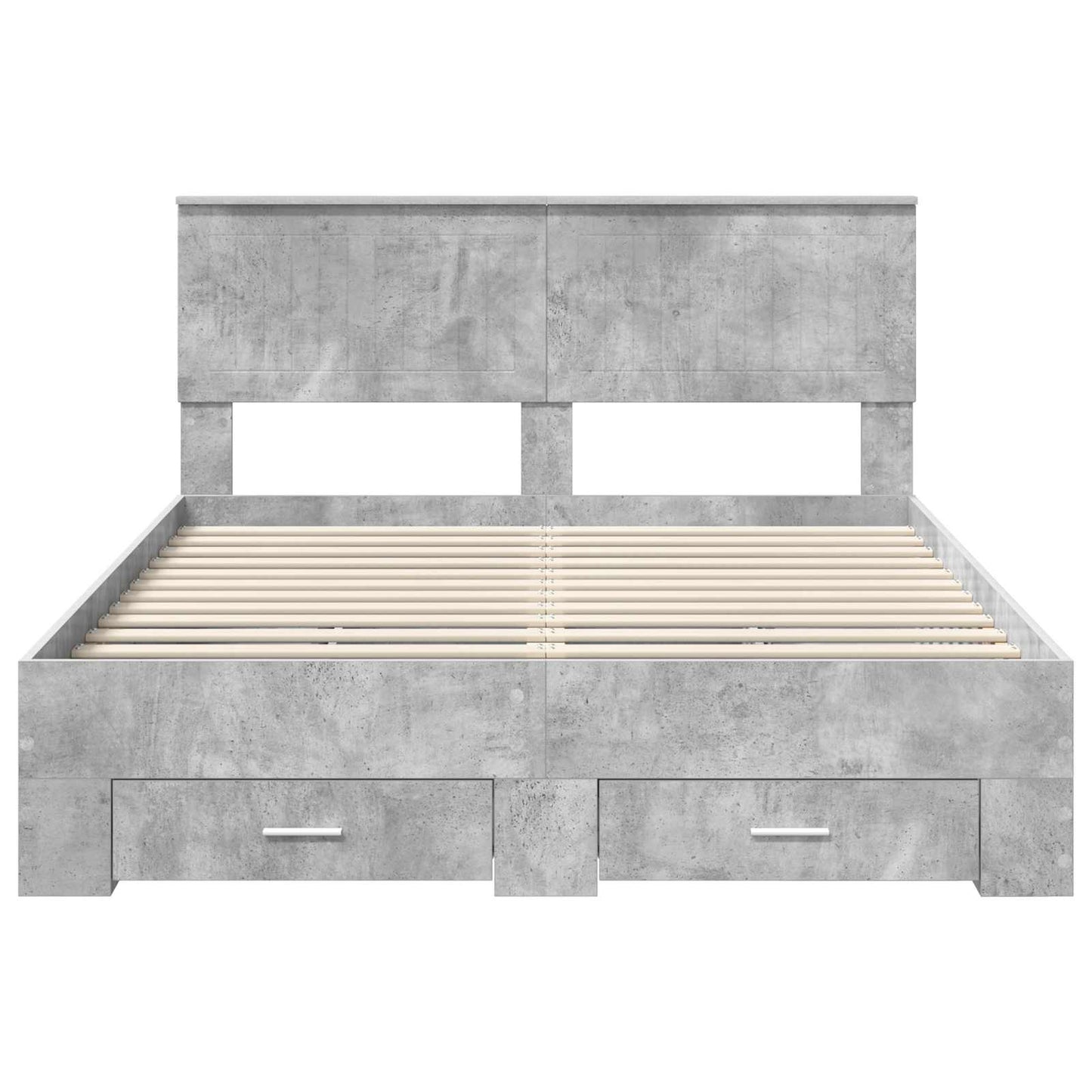 vidaXL Cadre de lit avec tête de lit Gris béton 140 x 190 cm Aggloméré