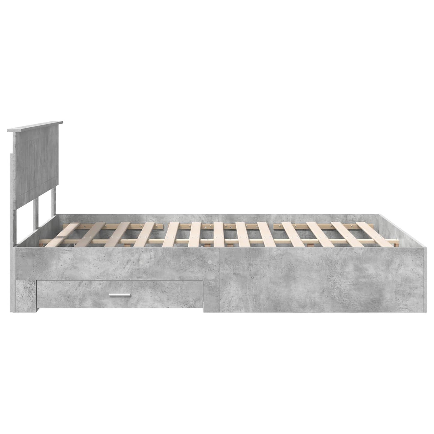 vidaXL Cadre de lit avec tête de lit Gris béton 140 x 190 cm Aggloméré