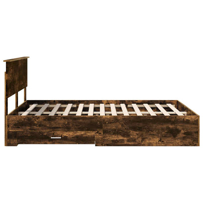vidaXL Bettrahmen Geräucherte Eiche 135 x 190 cm Holzwerkstoff