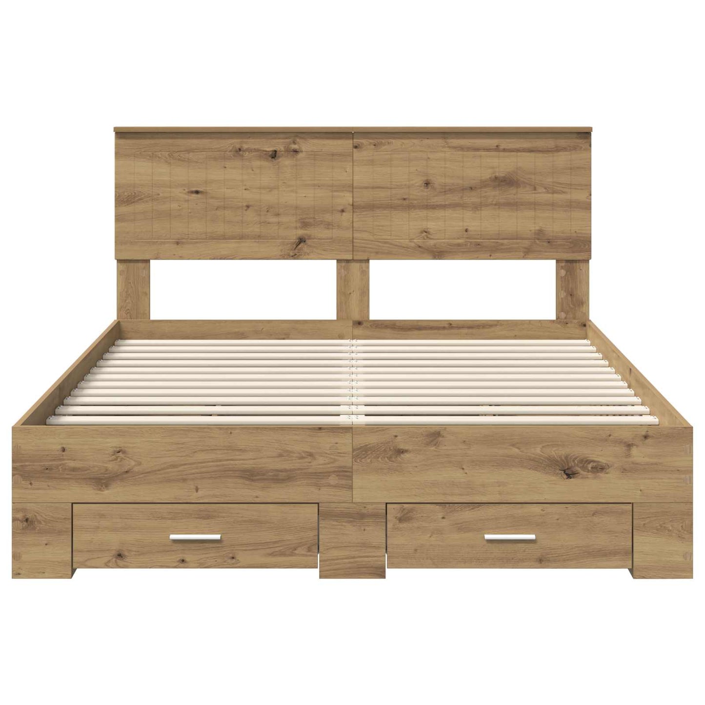 vidaXL Bettrahmen Artisan-Eiche 135 x 190 cm Holzwerkstoff