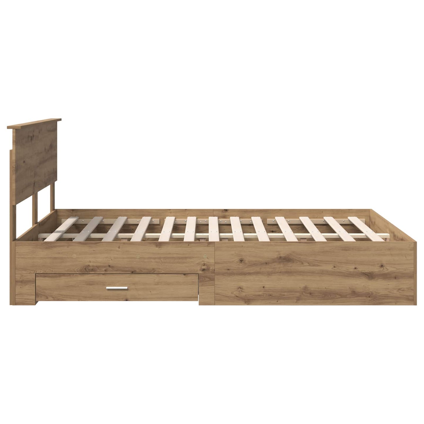 vidaXL Bettrahmen Artisan-Eiche 135 x 190 cm Holzwerkstoff
