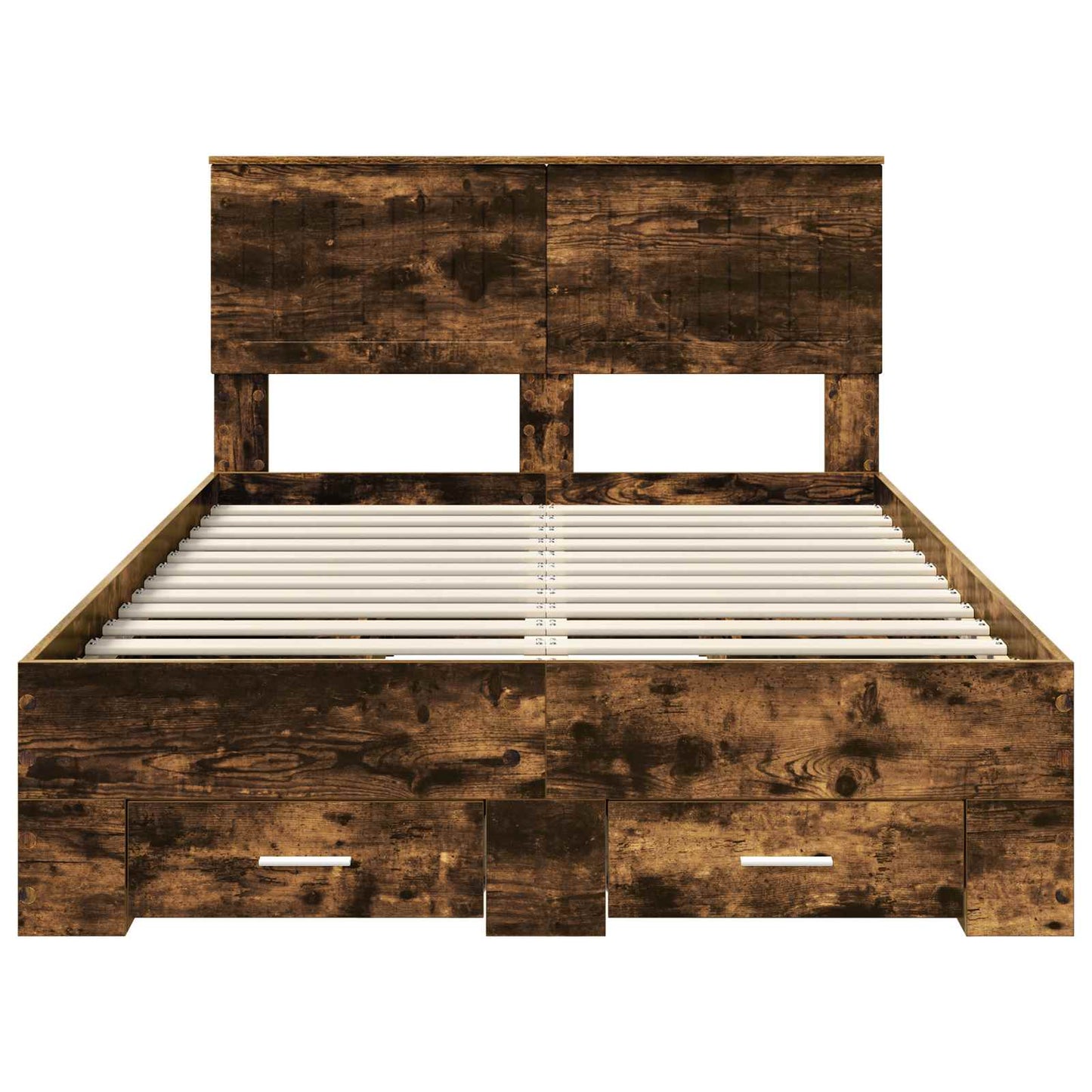 vidaXL Bettrahmen Geräucherte Eiche 120 x 200 cm Holzwerkstoff