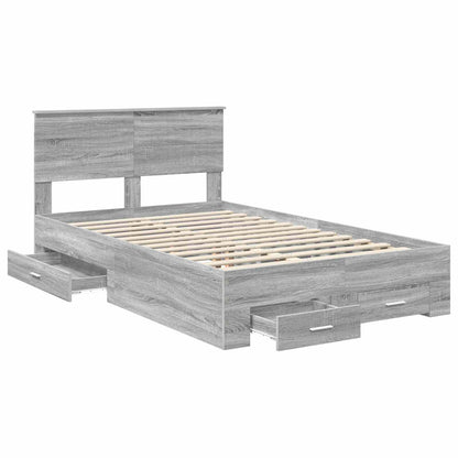 vidaXL Cadre de lit Gris Sonoma 120 x 200 cm Bois d'ingénierie