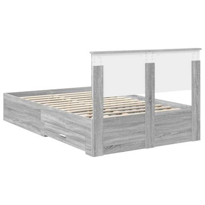 vidaXL Cadre de lit Gris Sonoma 120 x 200 cm Bois d'ingénierie