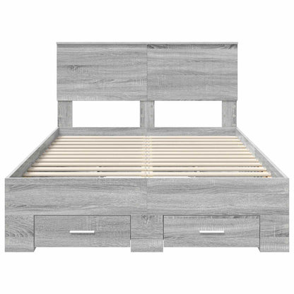 vidaXL Cadre de lit Gris Sonoma 120 x 200 cm Bois d'ingénierie