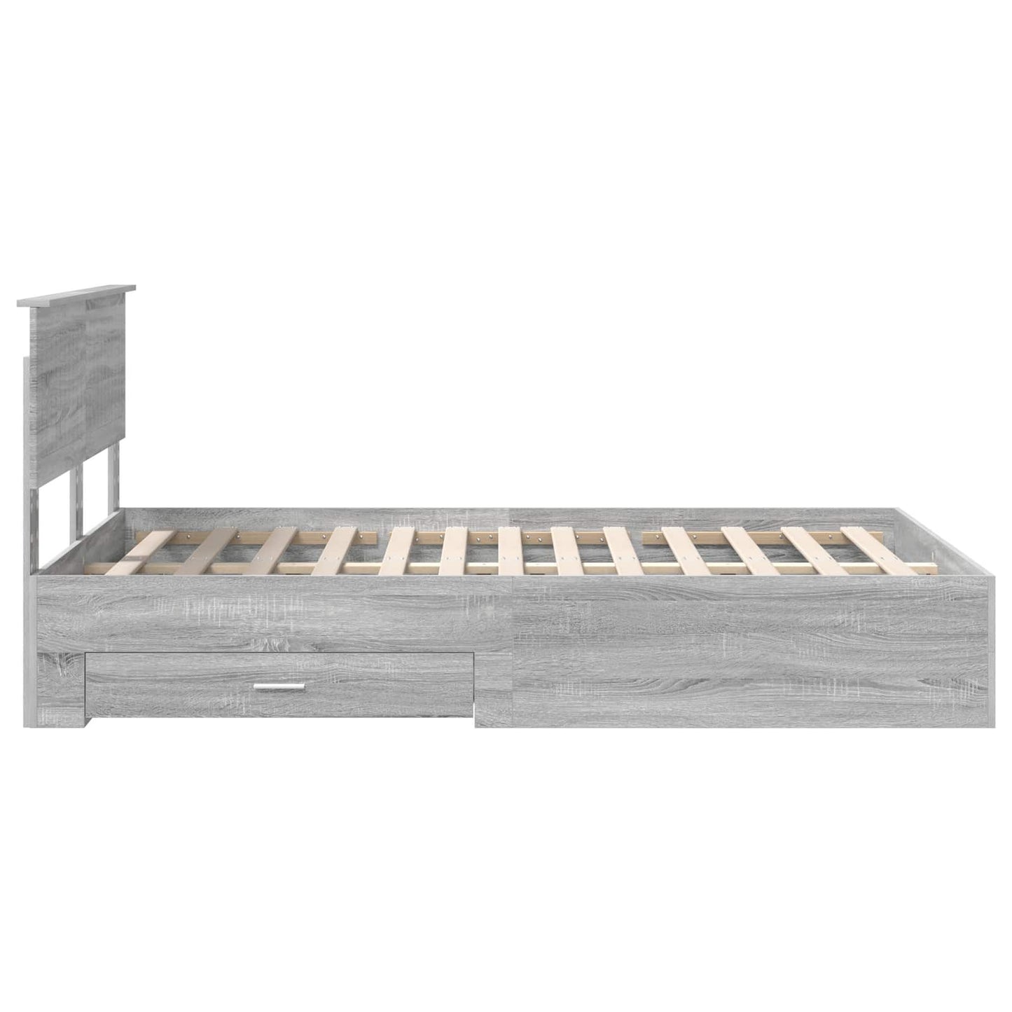 vidaXL Cadre de lit Gris Sonoma 120 x 200 cm Bois d'ingénierie