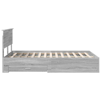 vidaXL Cadre de lit Gris Sonoma 120 x 200 cm Bois d'ingénierie