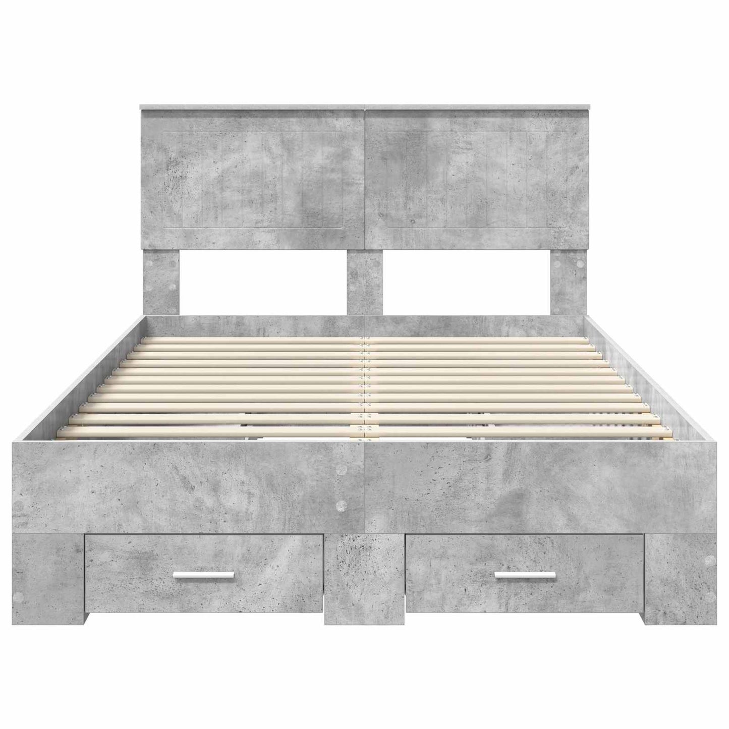 vidaXL Bettrahmen mit Kopfteil Beton Grau 120 x 190 cm Holzwerkstoff