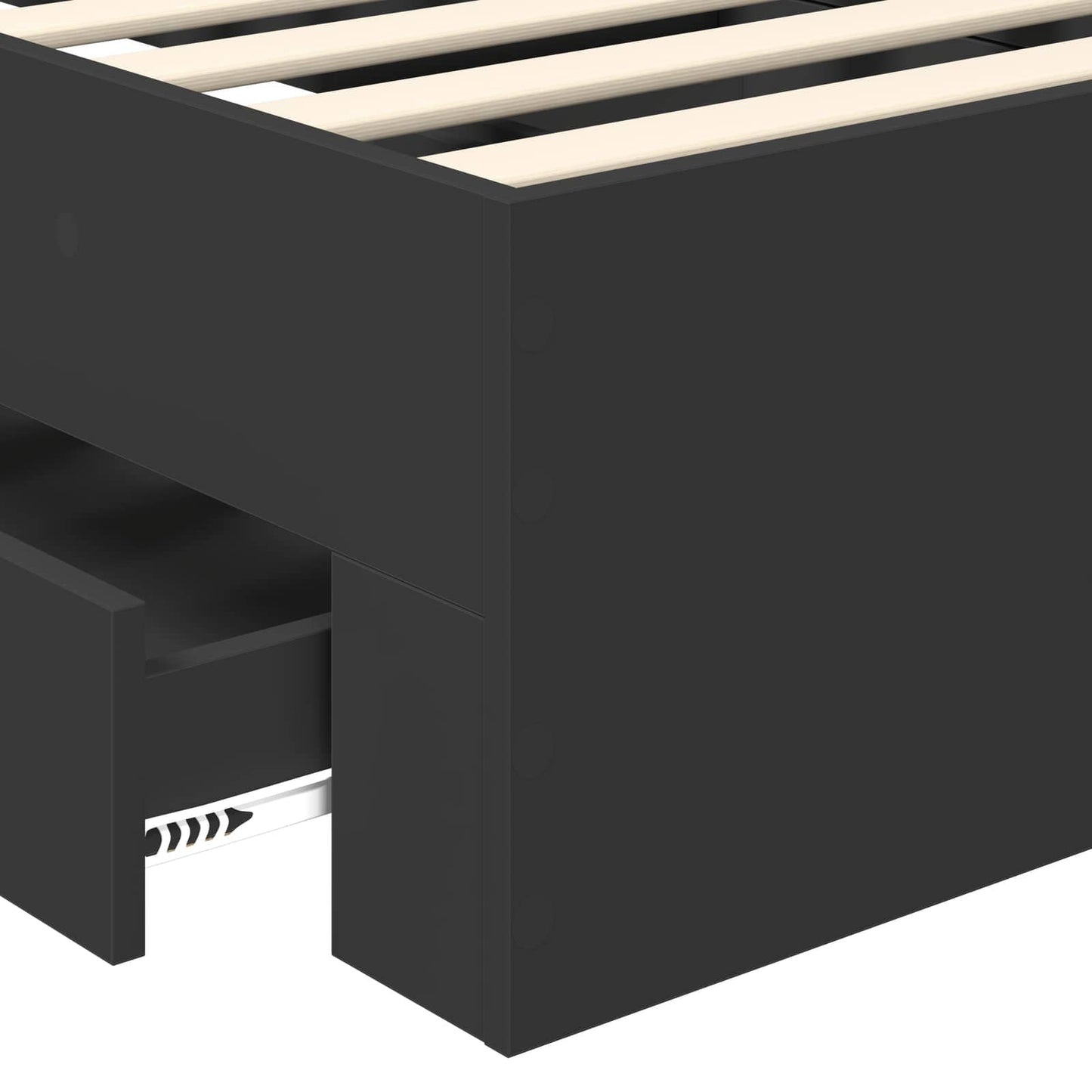 Bettrahmen Schwarz und Silber 100 x 200 cm Holzwerkstoff