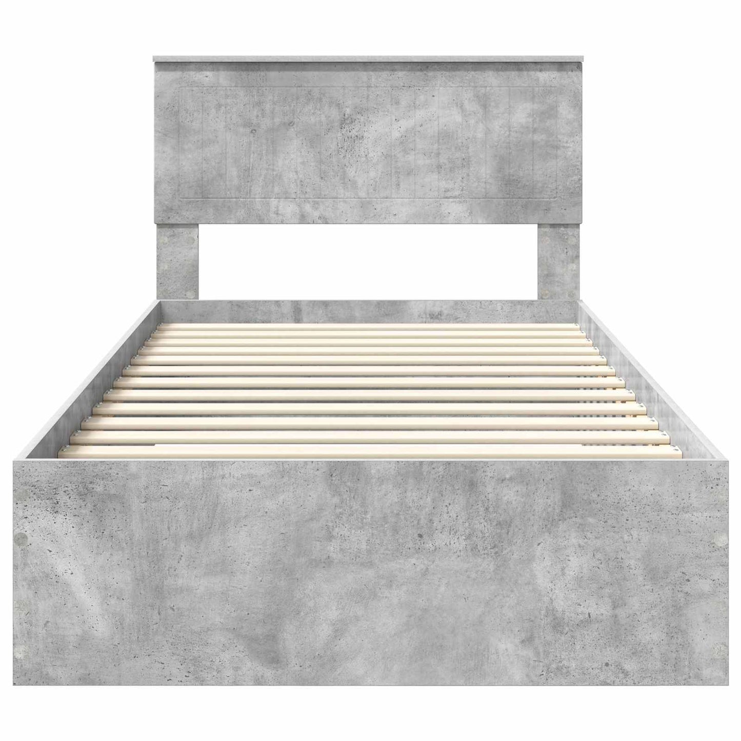 vidaXL Bettrahmen mit Kopfteil Beton Grau 100 x 200 cm Holzwerkstoff
