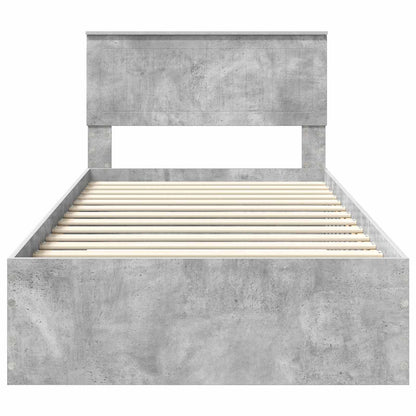 vidaXL Bettrahmen mit Kopfteil Beton Grau 100 x 200 cm Holzwerkstoff