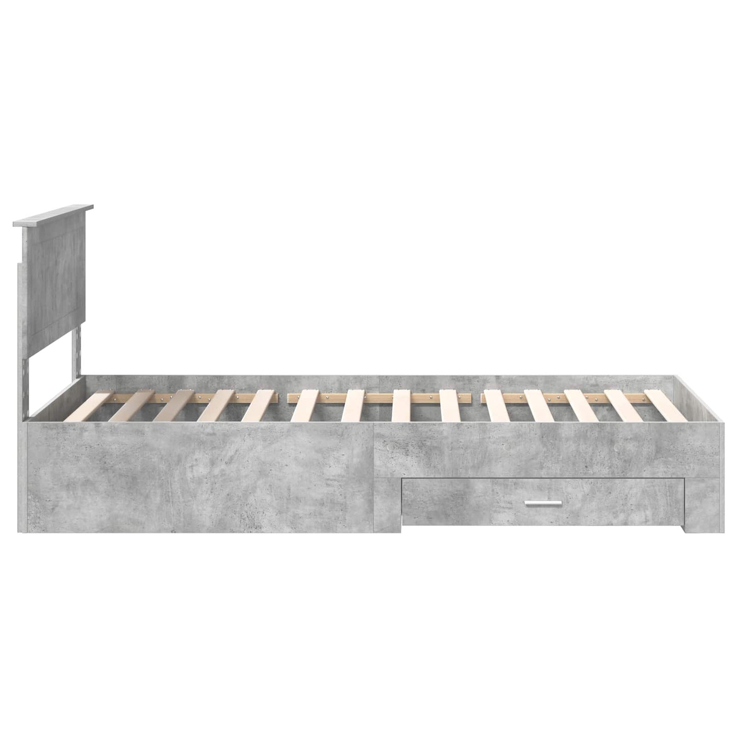 vidaXL Bettrahmen mit Kopfteil Beton Grau 100 x 200 cm Holzwerkstoff