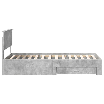 vidaXL Bettrahmen mit Kopfteil Beton Grau 100 x 200 cm Holzwerkstoff