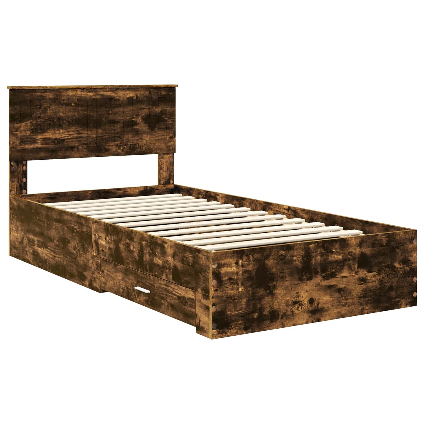 vidaXL Bettrahmen Geräucherte Eiche 100 x 200 cm Holzwerkstoff