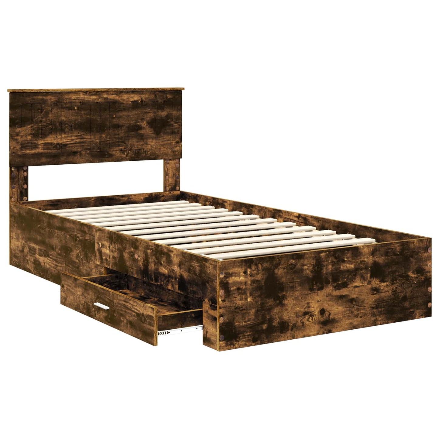vidaXL Bettrahmen Geräucherte Eiche 100 x 200 cm Holzwerkstoff