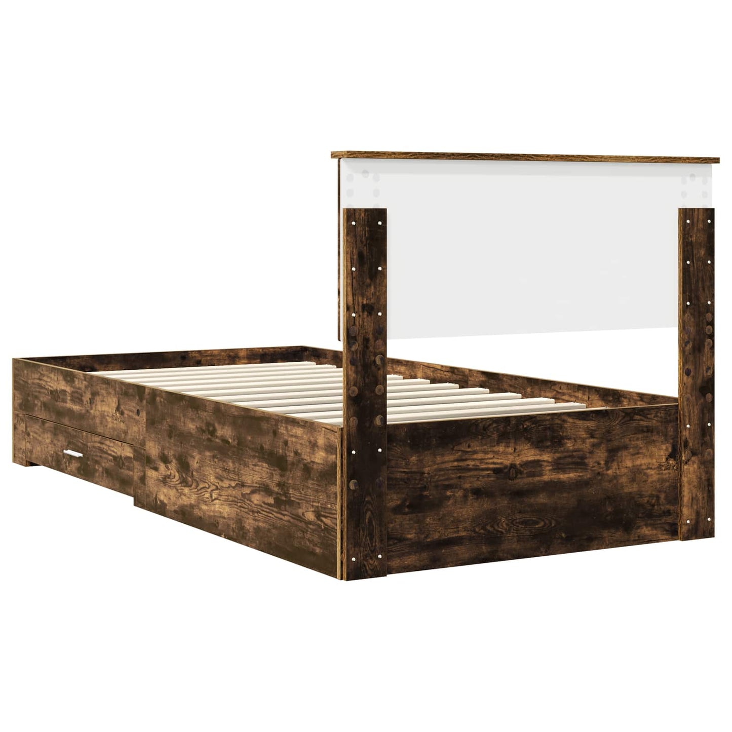 vidaXL Bettrahmen Geräucherte Eiche 100 x 200 cm Holzwerkstoff