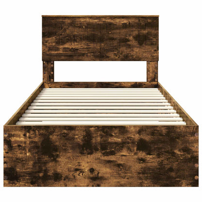 vidaXL Bettrahmen Geräucherte Eiche 100 x 200 cm Holzwerkstoff