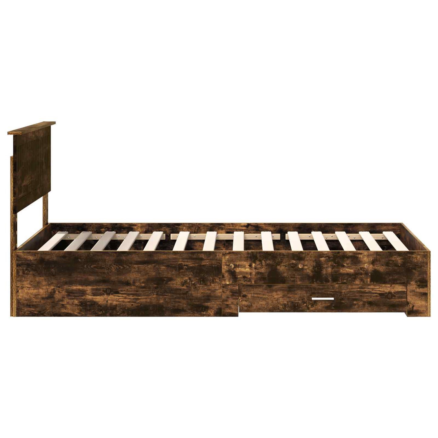 vidaXL Bettrahmen Geräucherte Eiche 100 x 200 cm Holzwerkstoff