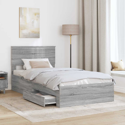 vidaXL Cadre de lit Gris Sonoma 100 x 200 cm Bois d'ingénierie