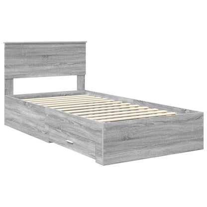 vidaXL Cadre de lit Gris Sonoma 100 x 200 cm Bois d'ingénierie