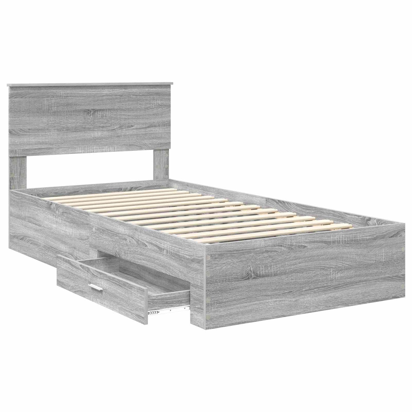 vidaXL Cadre de lit Gris Sonoma 100 x 200 cm Bois d'ingénierie