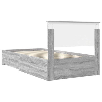 vidaXL Cadre de lit Gris Sonoma 100 x 200 cm Bois d'ingénierie
