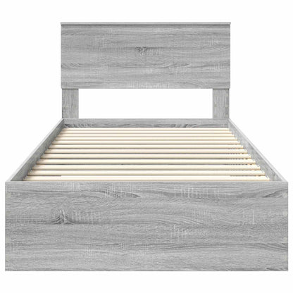 vidaXL Cadre de lit Gris Sonoma 100 x 200 cm Bois d'ingénierie
