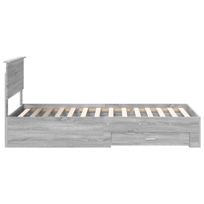 vidaXL Cadre de lit Gris Sonoma 100 x 200 cm Bois d'ingénierie