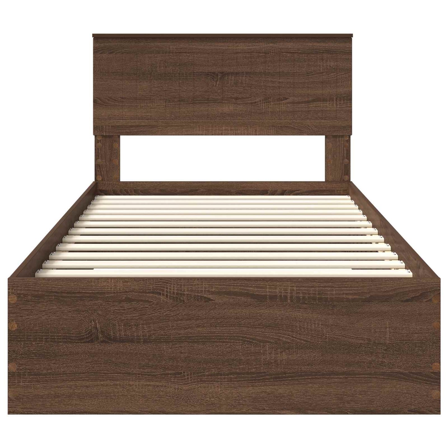 vidaXL Bettrahmen Braune Eiche und Silber 100 x 200 cm Holzwerkstoff