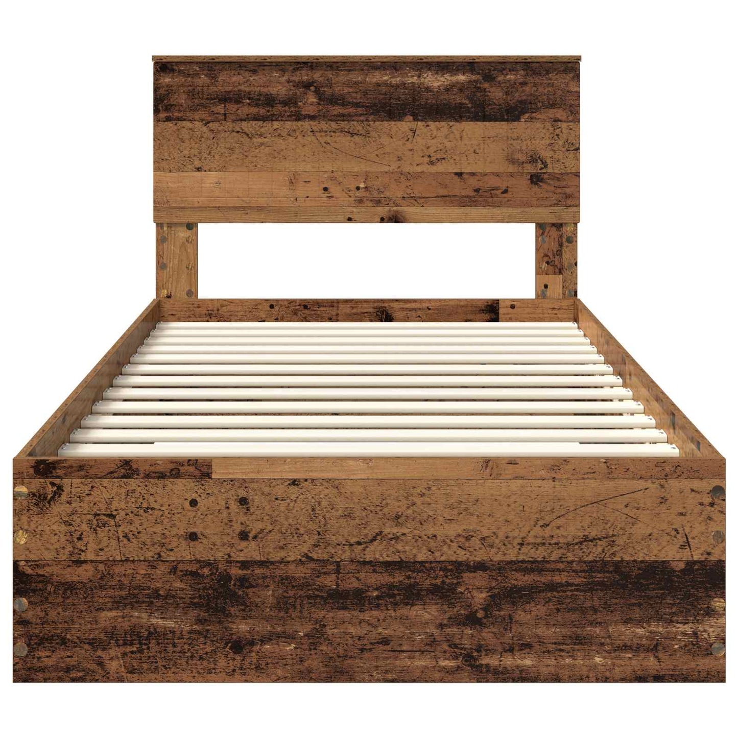 vidaXL Bettrahmen mit Kopfteil Altholz 100 x 200 cm Holzwerkstoff