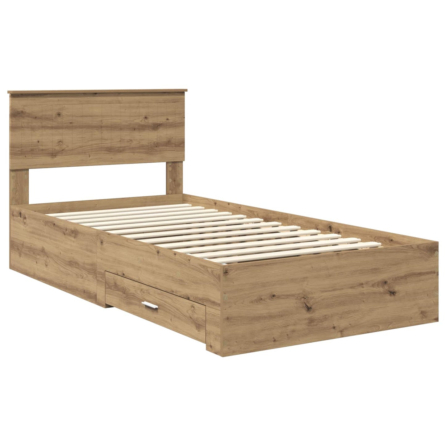 vidaXL Bettrahmen Artisan-Eiche 100 x 200 cm Holzwerkstoff