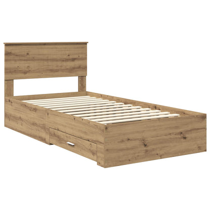 vidaXL Bettrahmen Artisan-Eiche 100 x 200 cm Holzwerkstoff