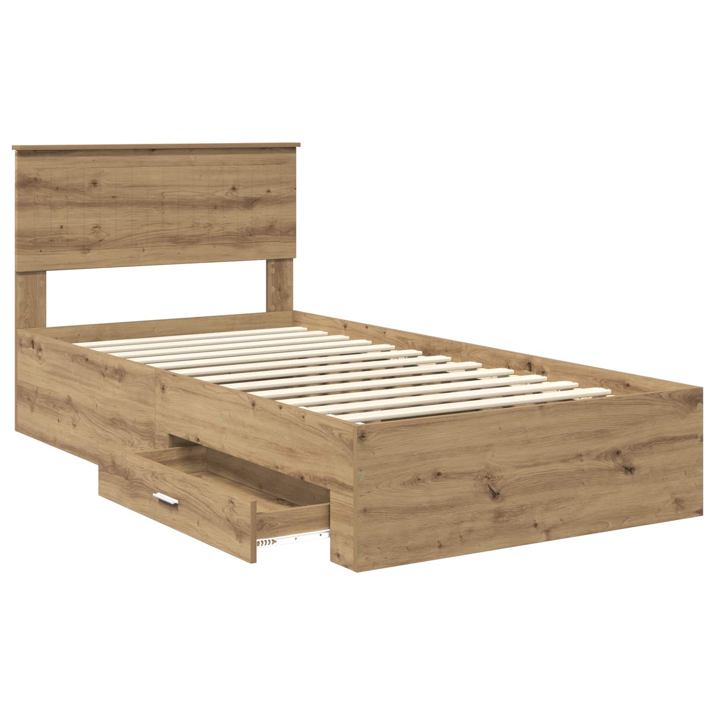 vidaXL Bettrahmen Artisan-Eiche 100 x 200 cm Holzwerkstoff