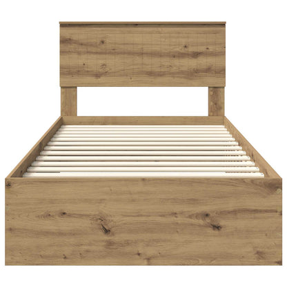 vidaXL Bettrahmen Artisan-Eiche 100 x 200 cm Holzwerkstoff
