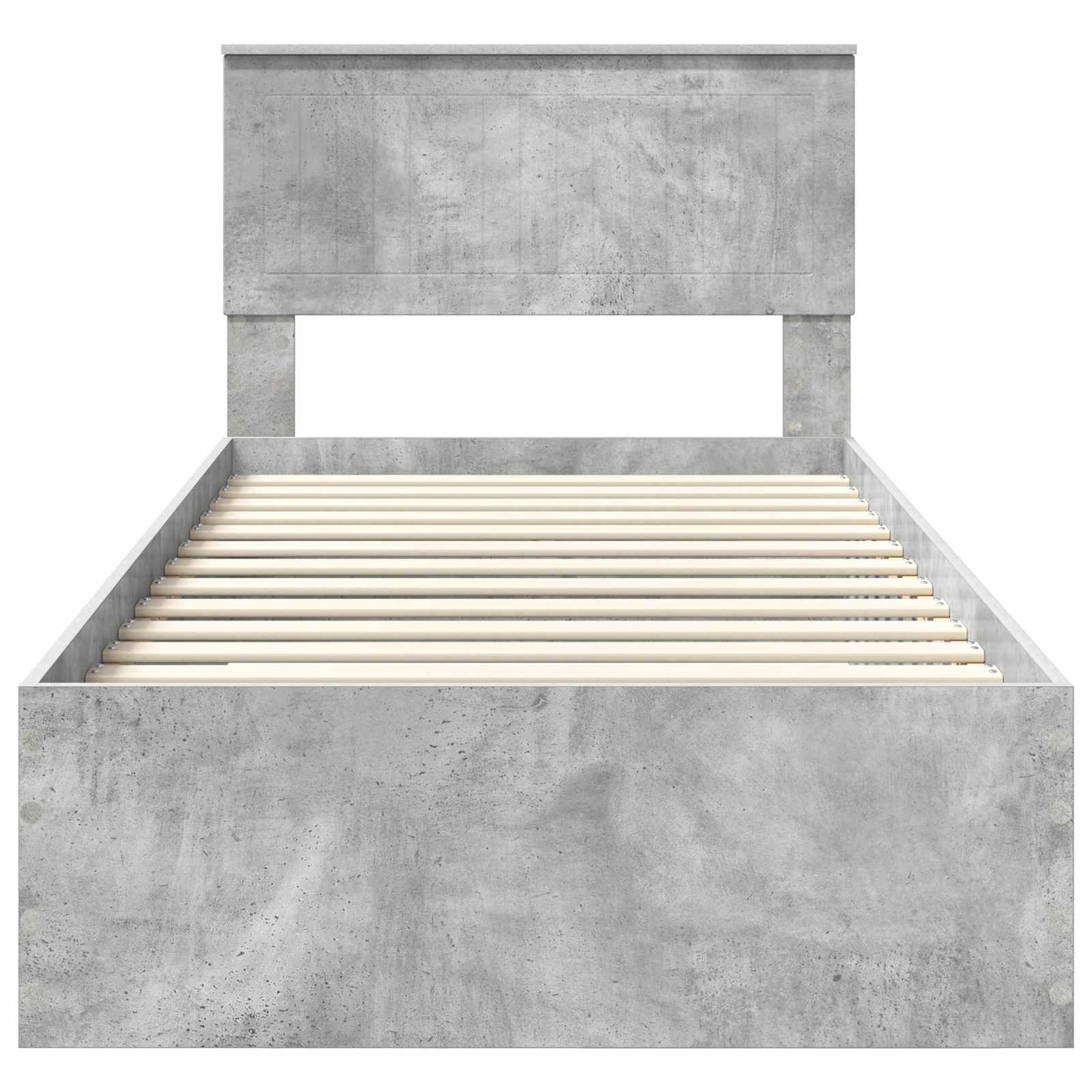 vidaXL Cadre de lit avec tête de lit Gris Béton 90 x 200 cm Bois d'ingénierie