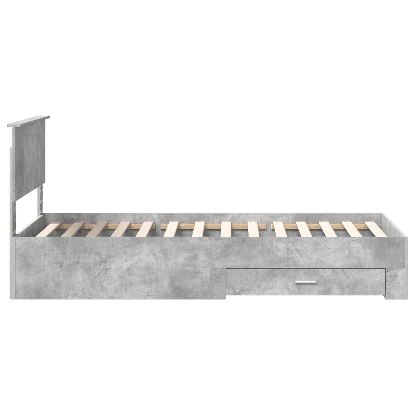 vidaXL Cadre de lit avec tête de lit Gris Béton 90 x 200 cm Bois d'ingénierie