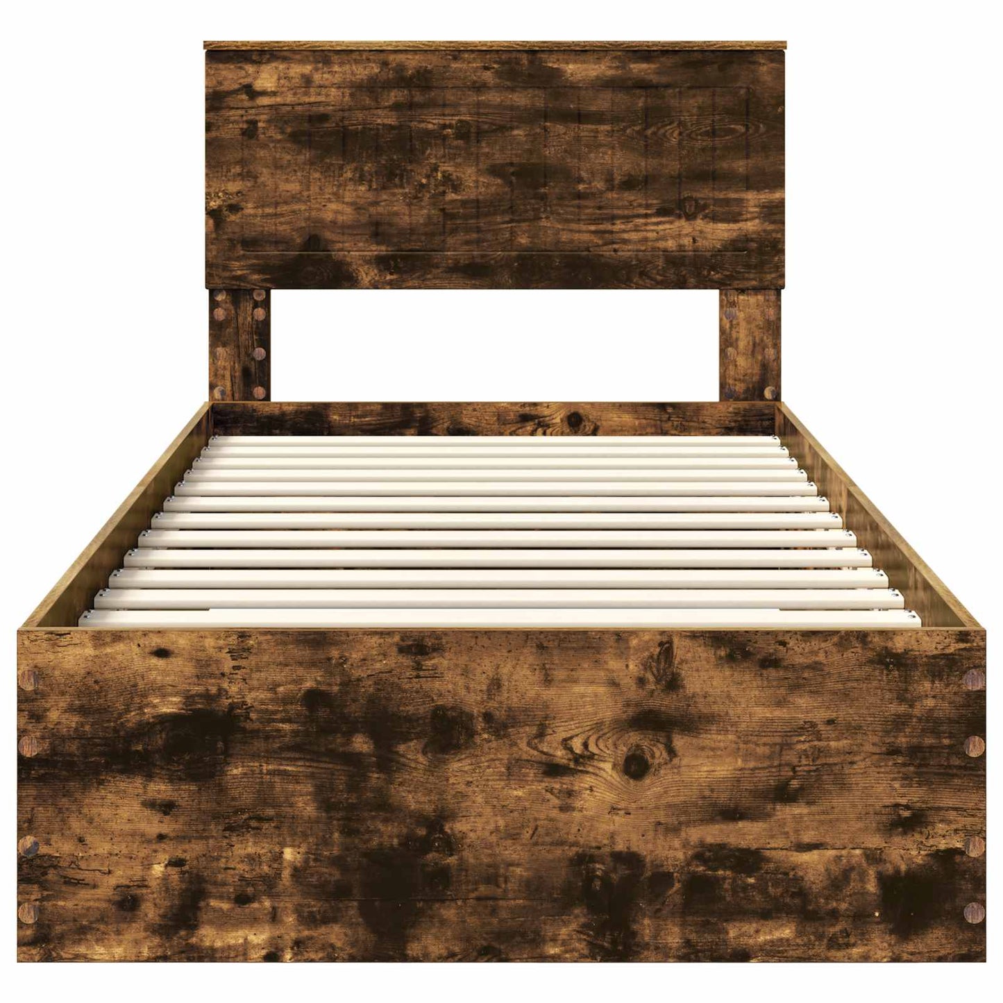 vidaXL Cadre de lit Chêne fumé 90 x 200 cm Bois d'ingénierie