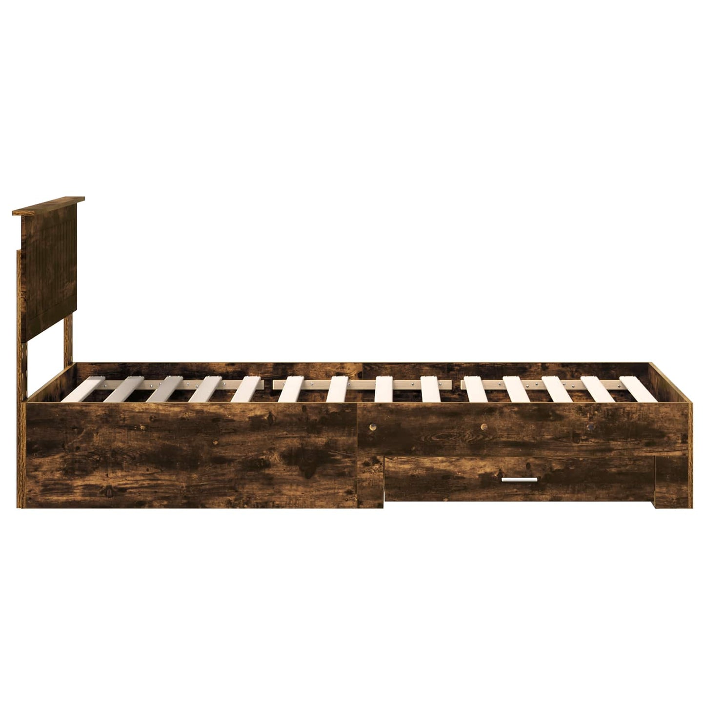 vidaXL Cadre de lit Chêne fumé 90 x 200 cm Bois d'ingénierie