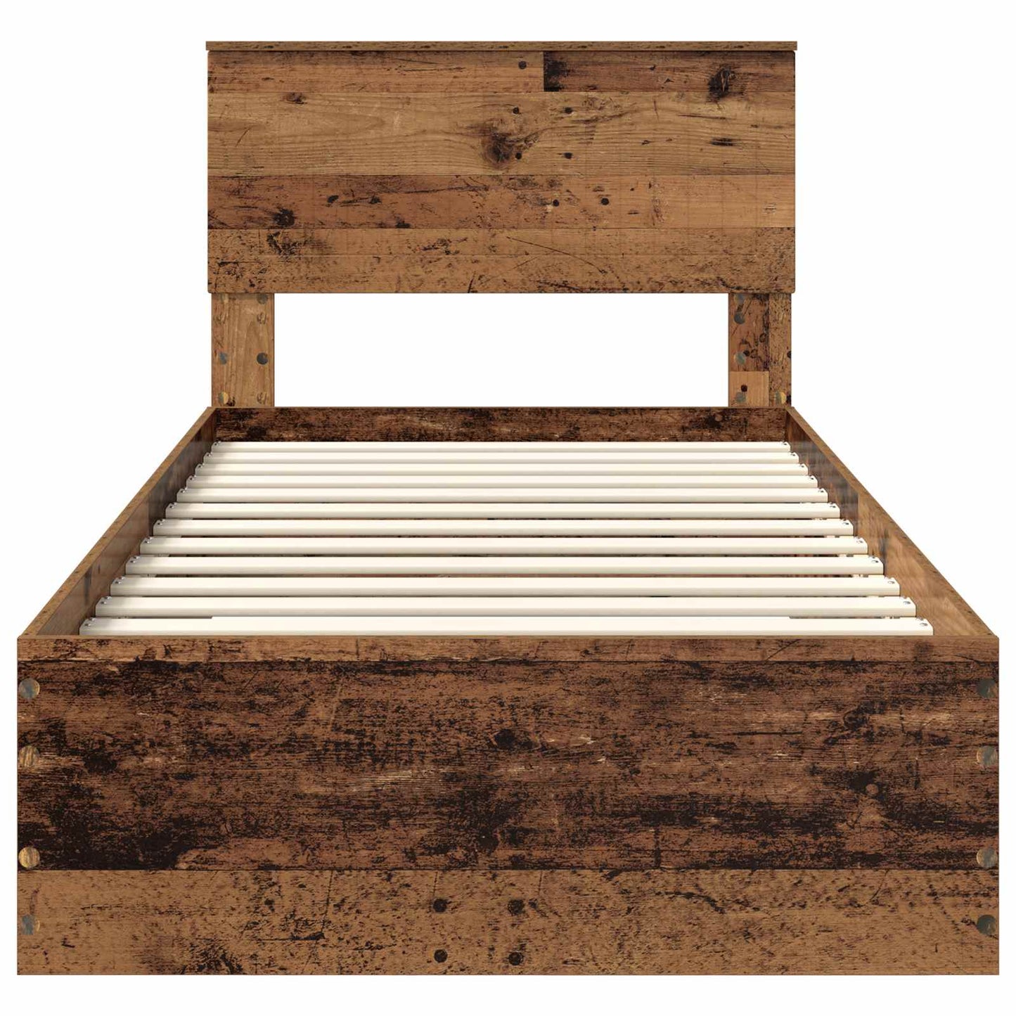 Cadre de lit avec tête de lit vidaXL bois de récupération 90 x 200 cm bois d'ingénierie