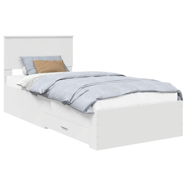 vidaXL Cadre de lit avec tête de lit Blanc 90 x 190 cm Aggloméré