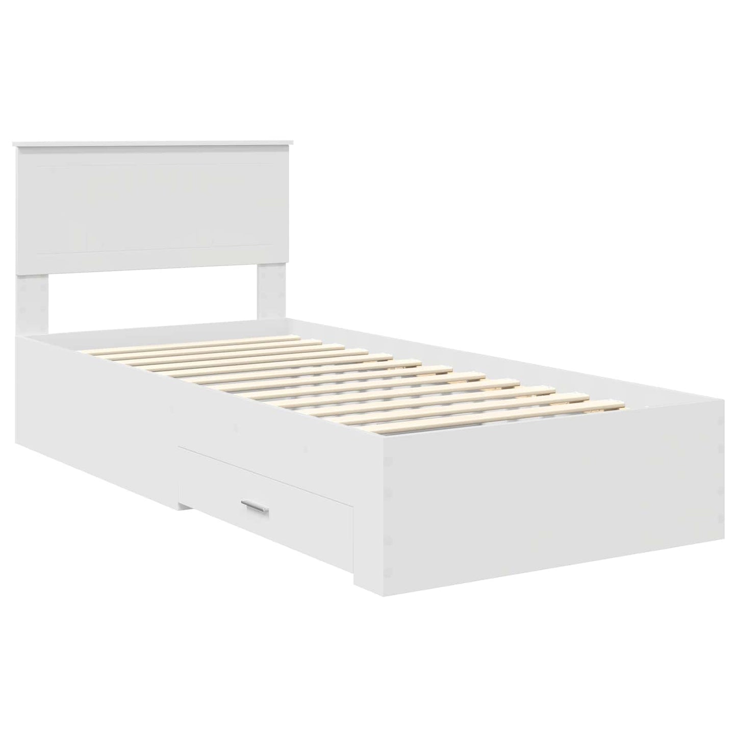 vidaXL Cadre de lit avec tête de lit Blanc 90 x 190 cm Aggloméré