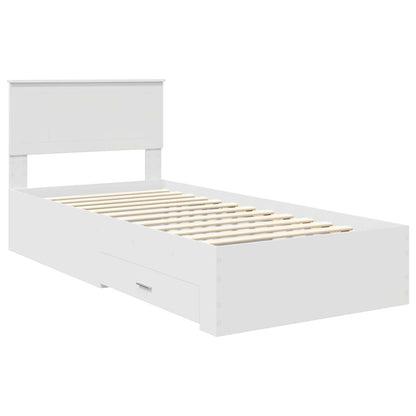 vidaXL Cadre de lit avec tête de lit Blanc 90 x 190 cm Aggloméré