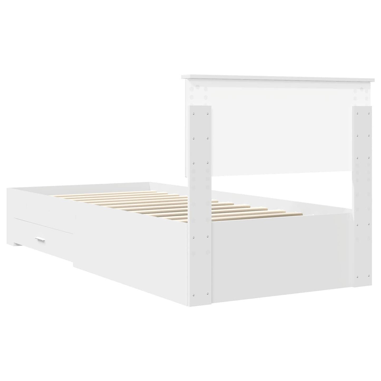 vidaXL Cadre de lit avec tête de lit Blanc 90 x 190 cm Aggloméré