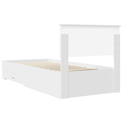 vidaXL Cadre de lit avec tête de lit Blanc 90 x 190 cm Aggloméré