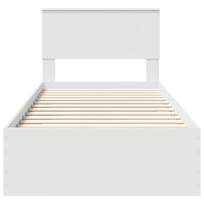 vidaXL Cadre de lit avec tête de lit Blanc 90 x 190 cm Aggloméré