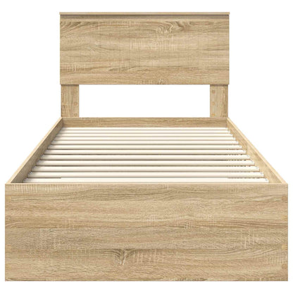 vidaXL Cadre de lit avec tête de lit chêne Sonoma 90 x 190 cm Bois d'ingénierie