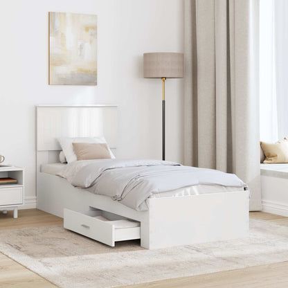 vidaXL Cadre de lit blanc et argent 75 x 190 cm en bois d'ingénierie
