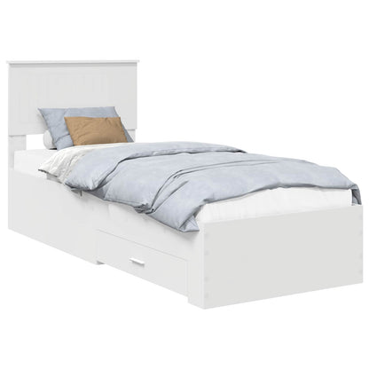 vidaXL Cadre de lit blanc et argent 75 x 190 cm en bois d'ingénierie