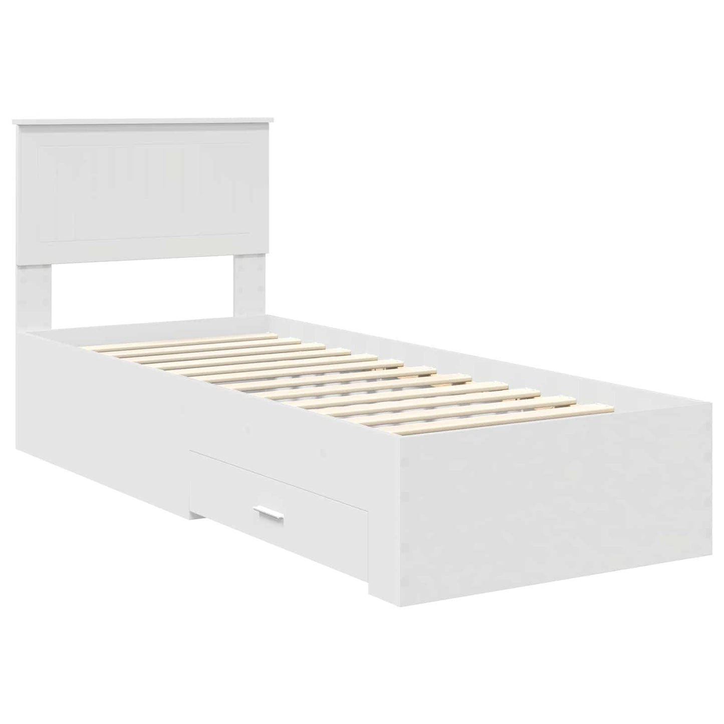 vidaXL Cadre de lit blanc et argent 75 x 190 cm en bois d'ingénierie