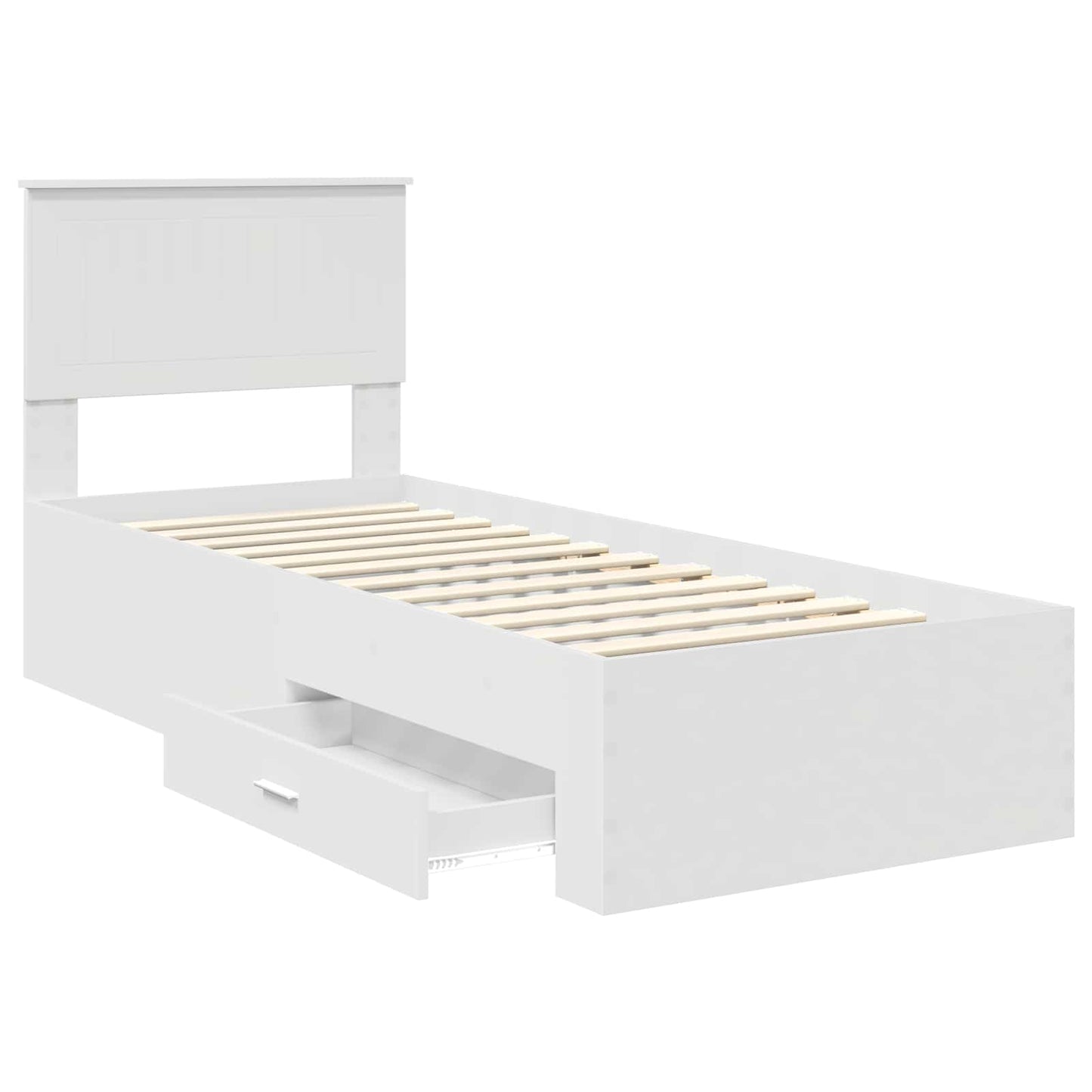 vidaXL Cadre de lit blanc et argent 75 x 190 cm en bois d'ingénierie